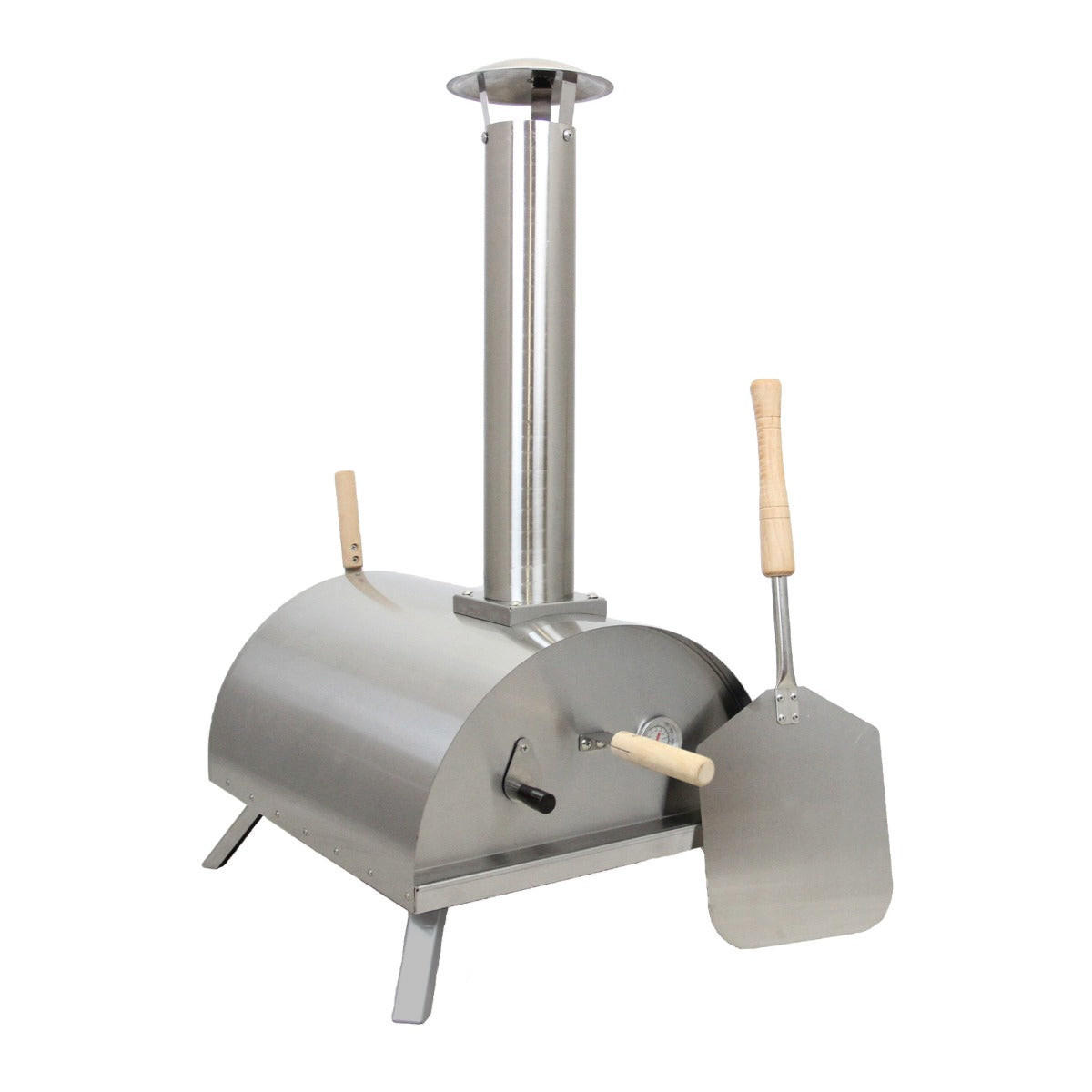 TISCH-PIZZAOFFEN Steinbackofen Pellets - Silberfarben, Metall (44/81/78cm) - Monstershop
