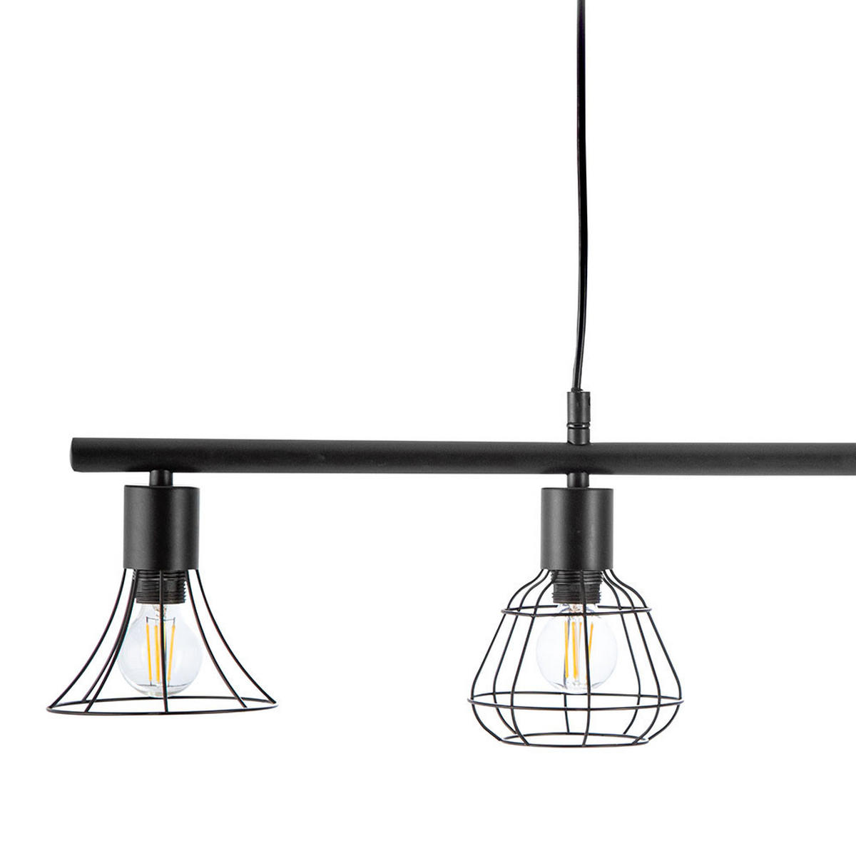 LED HÄNGELEUCHTE Metall Schwarz Gitteroptik - Schwarz, Metall (75/13/150cm)