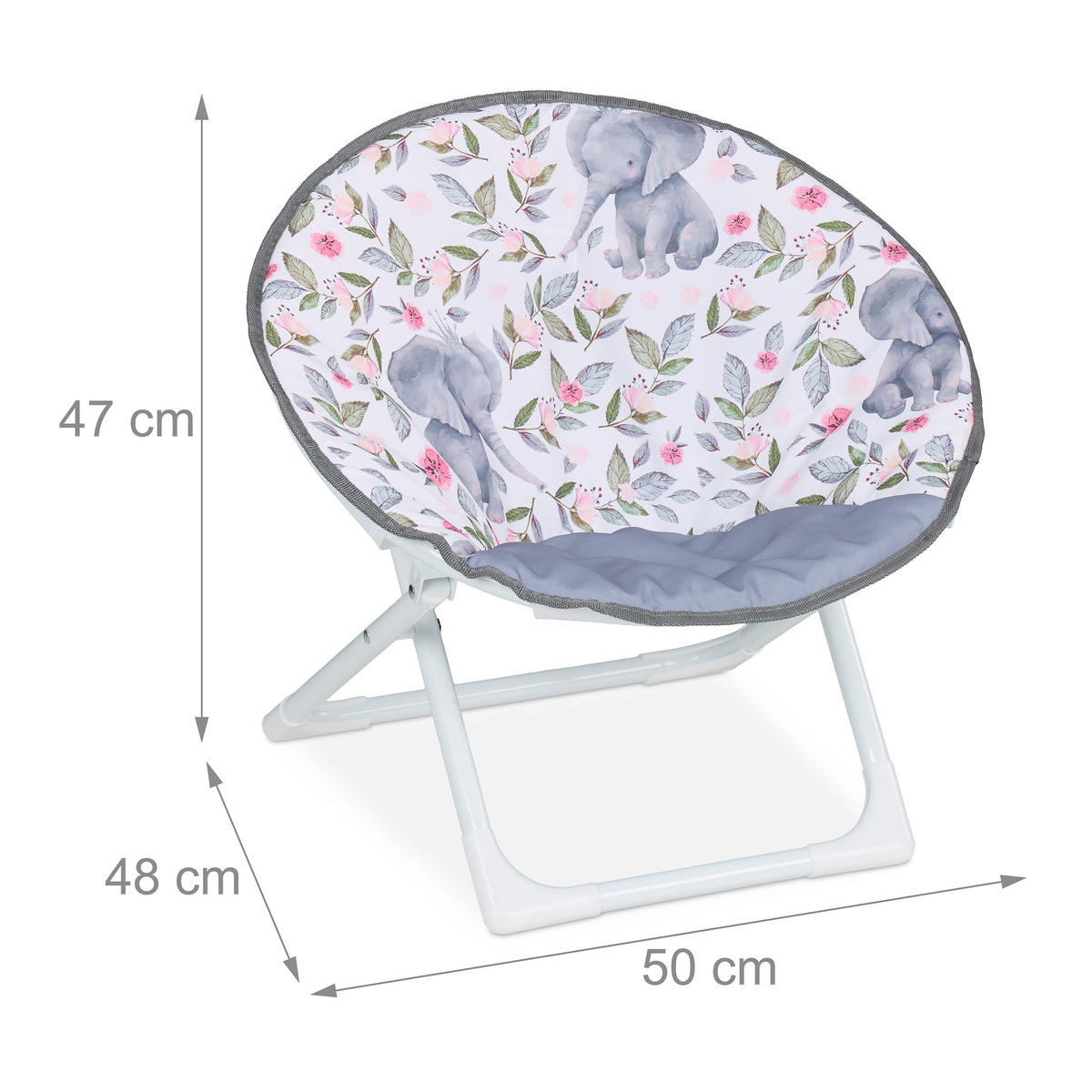 MOONCHAIR - Hellgrau, Kunststoff/Textil (50/47/48cm) - Relaxdays