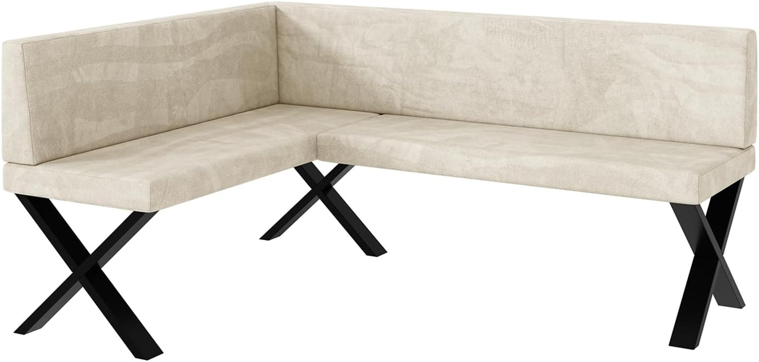 ECKBANK TONI_X - Creme, Textil (128/168cm) - Meblini