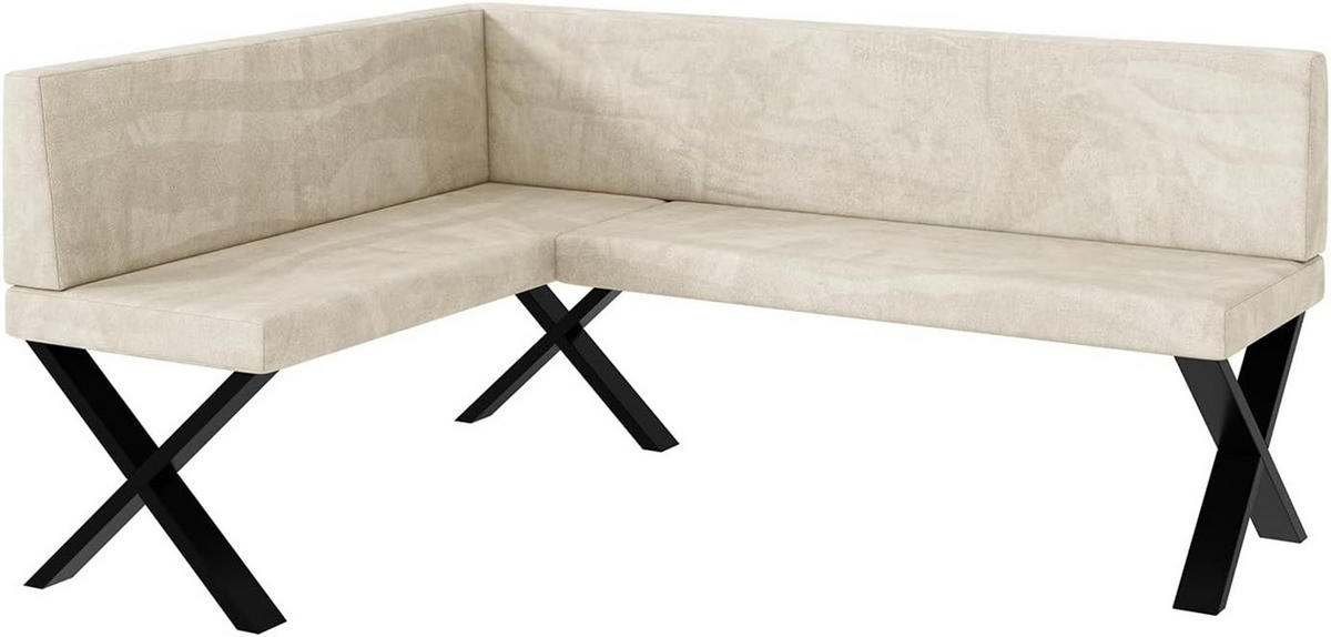 ECKBANK TONI_X - Creme, Textil (128/168cm) - Meblini