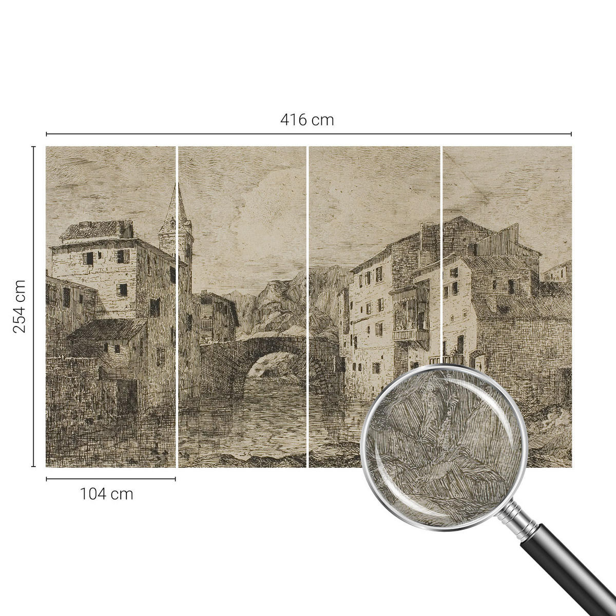 FOTOTAPETE 416x254 cm - Stadtpanorama - Blau, Textil (416/254cm) - Wallfluent