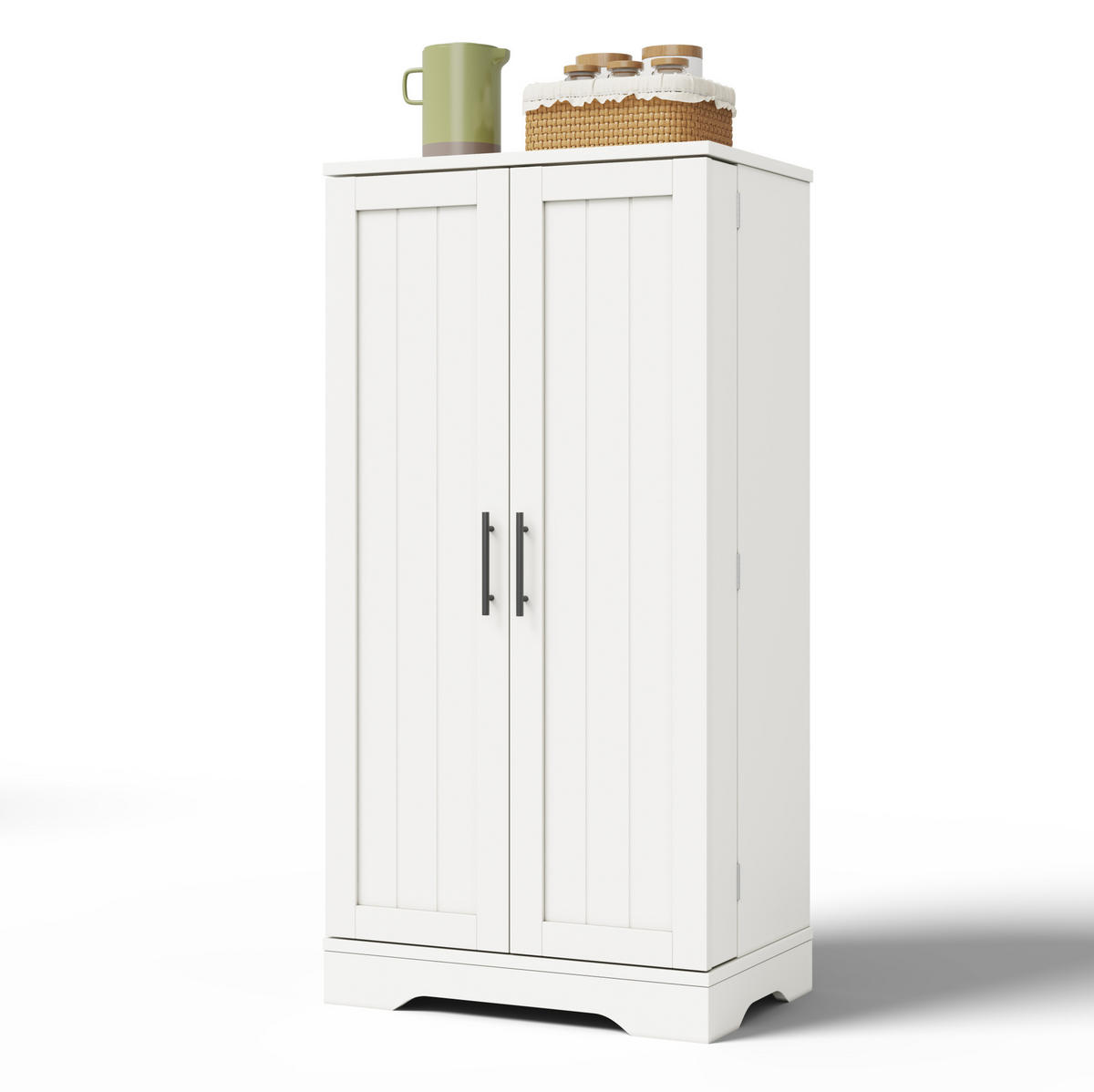 ANRICHTE 120/60/40 cm in Weiß mit LED-Beleuchtung und verstellbaren Böden - Weiß, Holzwerkstoff (60/120/40cm) - Flora Grace