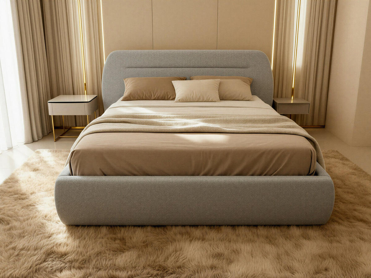 POLSTERBETT Orio - Eichefarben/Schwarz, Holz/Kunststoff (180/200cm) - Sofnet