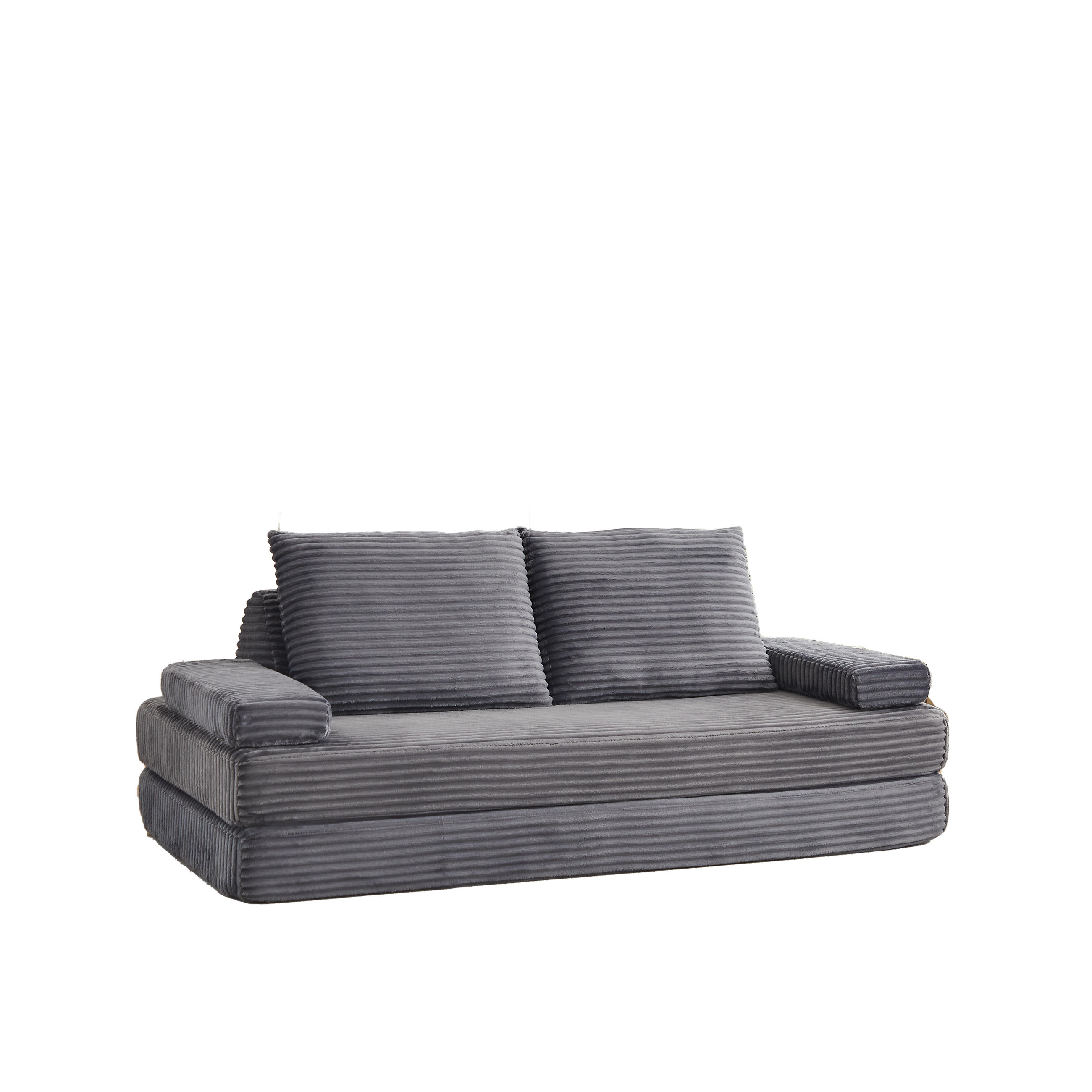 SCHLAFSOFA 211 cm frei kombinierbar mit dreieckigen Rückenlehnen, DE-42722, Grau - Grau, Textil (211.5/62/106.5cm) - ComfortXL