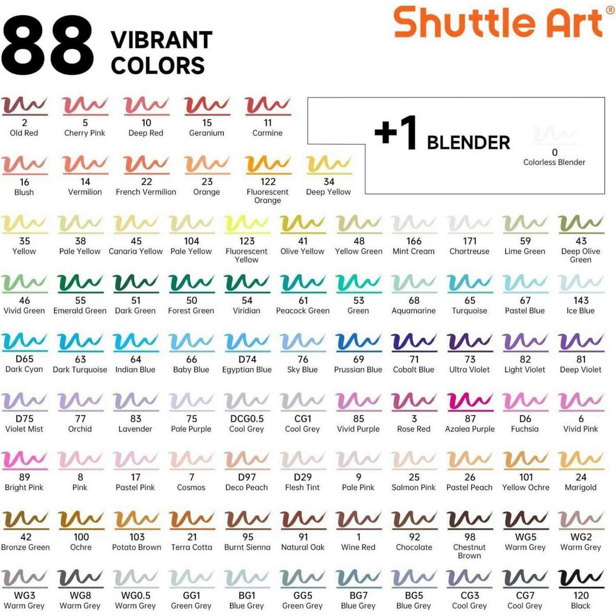 ALKOHOL Marker Set 89 Farben Doppelspitze - Multicolor, Kunststoff (15/10/15cm)