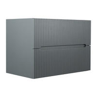 WASCHBECKENUNTERSCHRANK hängend - 80 cm - Grau gerippt - PAVANI - Grau, Holz (80/55/45.5cm) - Vente-Unique