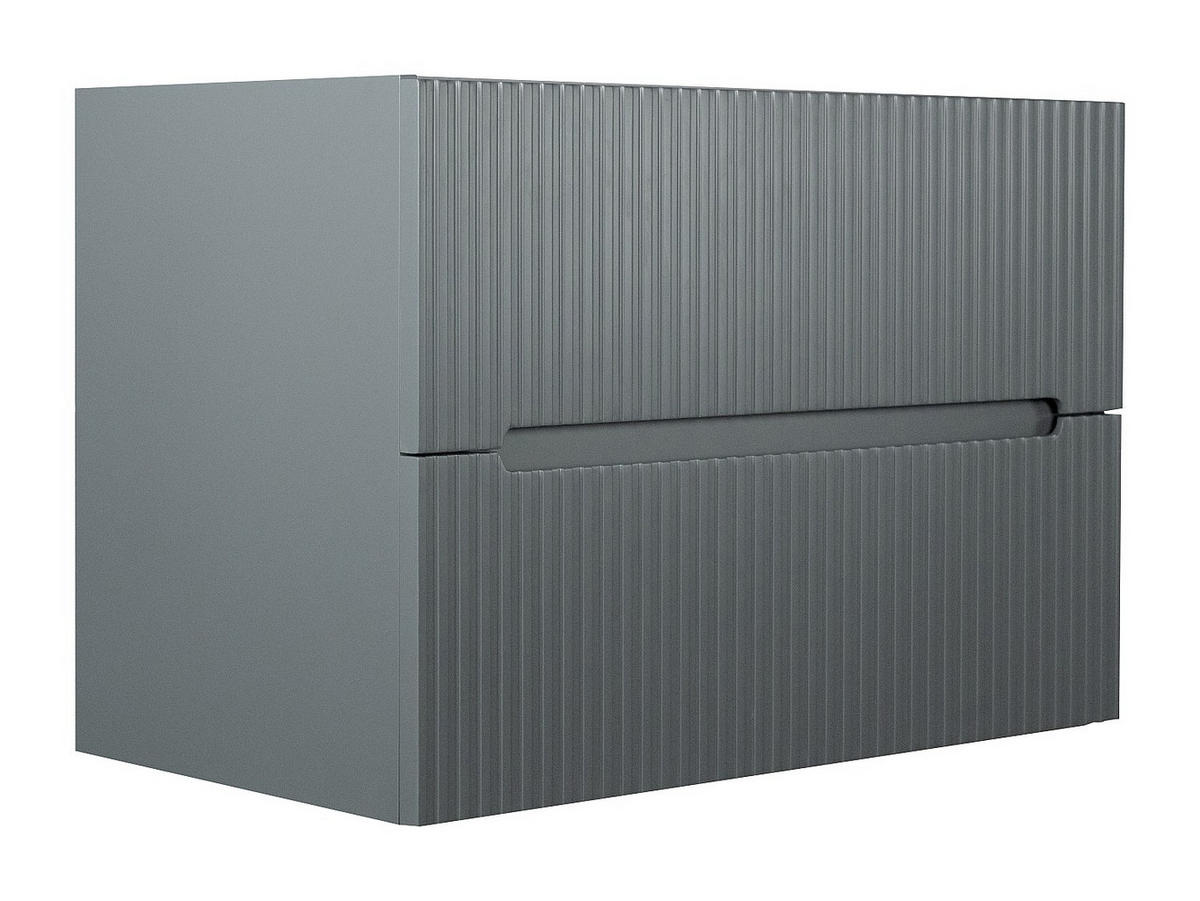 WASCHBECKENUNTERSCHRANK hängend - 80 cm - Grau gerippt - PAVANI - Grau, Holz (80/55/45.5cm) - Vente-Unique