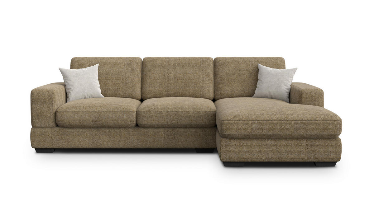 ECKSOFA OTTO 4-Sitzer, taupe - Taupe/Schwarz, Holz/Textil (279/159cm) - Courtois Laville