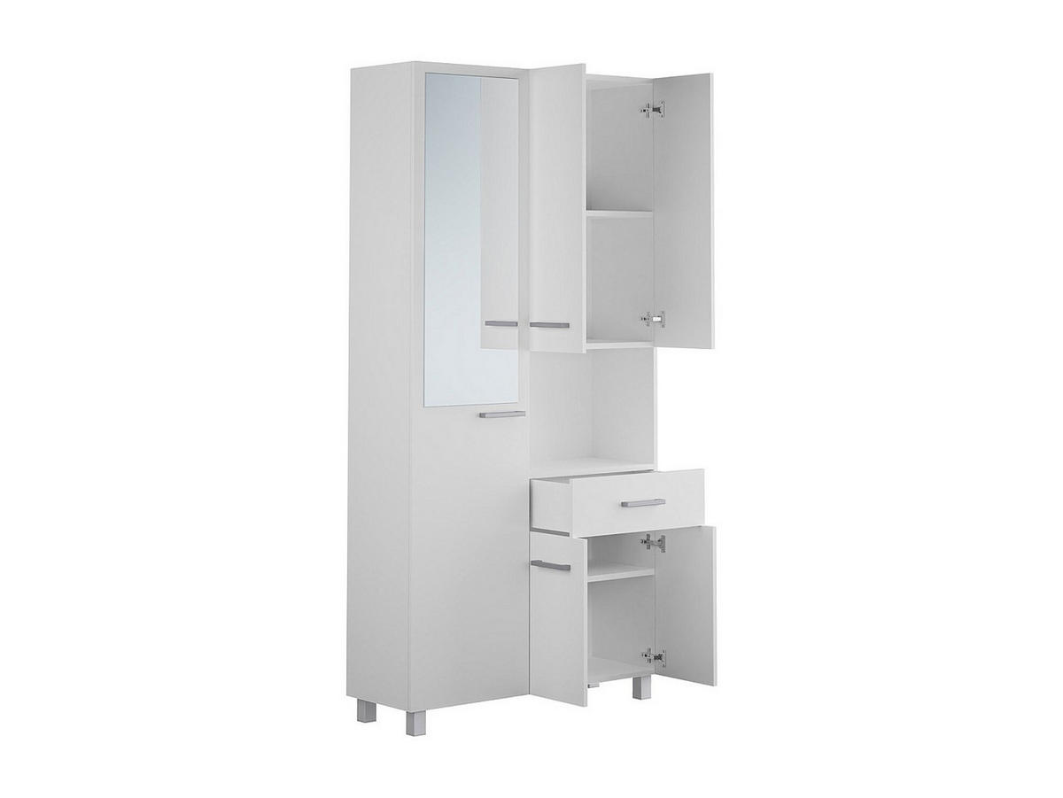 BADSCHRANK - 88 cm x 30 cm - Holz, Platte - Weiß - MINELA - Weiß, Holz (88/180/30cm) - Vente-Unique