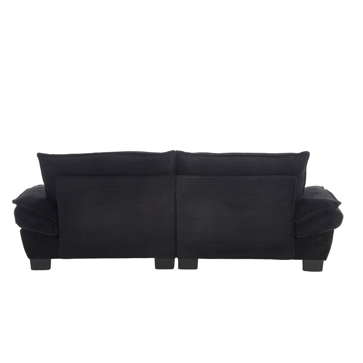 2-SITZER-SOFA aus Samt 224x81x81 cm Schwarz mit ultratiefem Sitz, gepolsterten Armlehnen und 2 Kissen - Schwarz, Textil (81/81/224cm) - Modfu