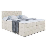 BOXSPRINGBETT LEPARO KING - 120 x 200 - H3/H4 - Ecru - Ecru, Holzwerkstoff (120/200cm) - ALTDECOR