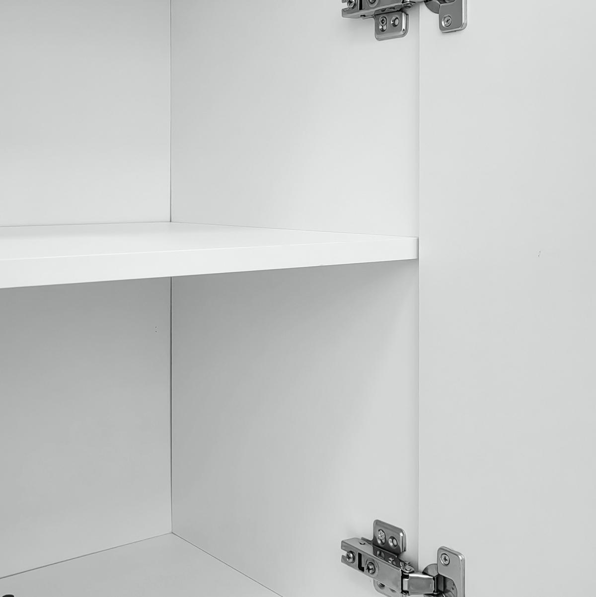 SIDEBOARD aus MDF 120x37,5x80,8 cm Weiß mit 4 Türen, Tropfenrelief und Stauraum - Weiß, Holzwerkstoff (120/80.8/37.5cm) - IVMEU