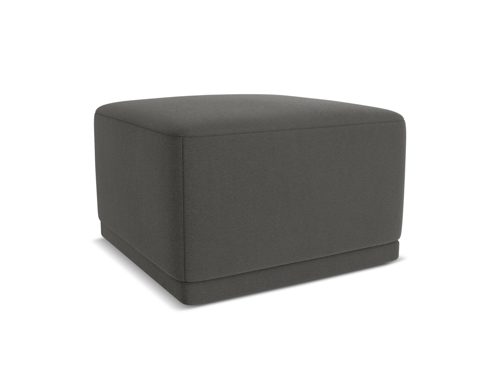 POUF Samt Stoff Grau - Dunkelgrau/Schwarz, Kunststoff/Textil (65/40/65cm) - Makamii