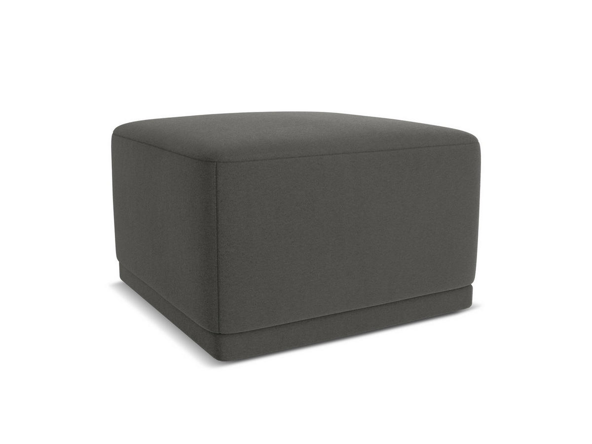 POUF Samt Stoff Grau - Dunkelgrau/Schwarz, Kunststoff/Textil (65/40/65cm) - Makamii