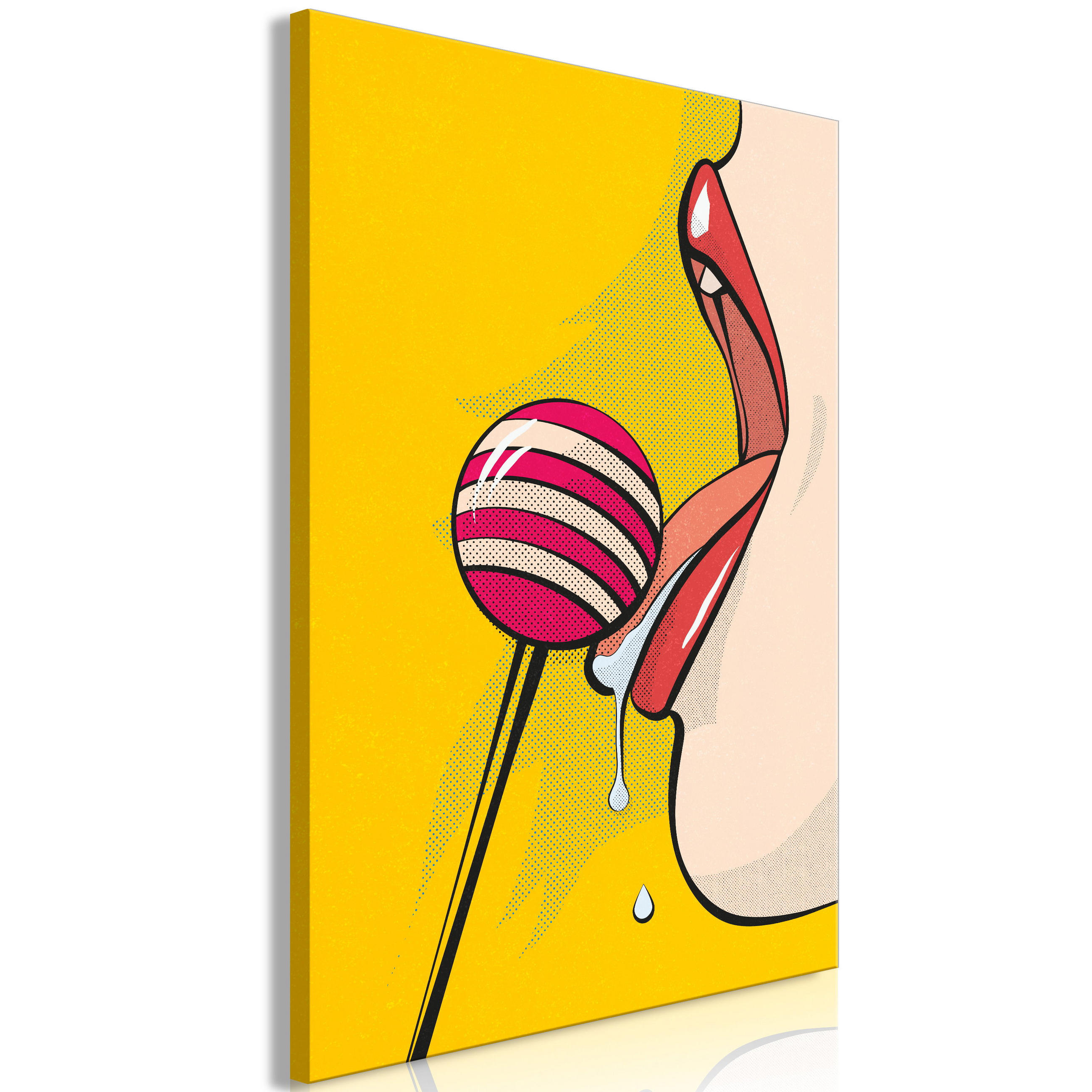 KUNSTDRUCK Gelb 40/60 cm - Pink/Gelb, Textil (40/60cm) - KUNSTLOFT