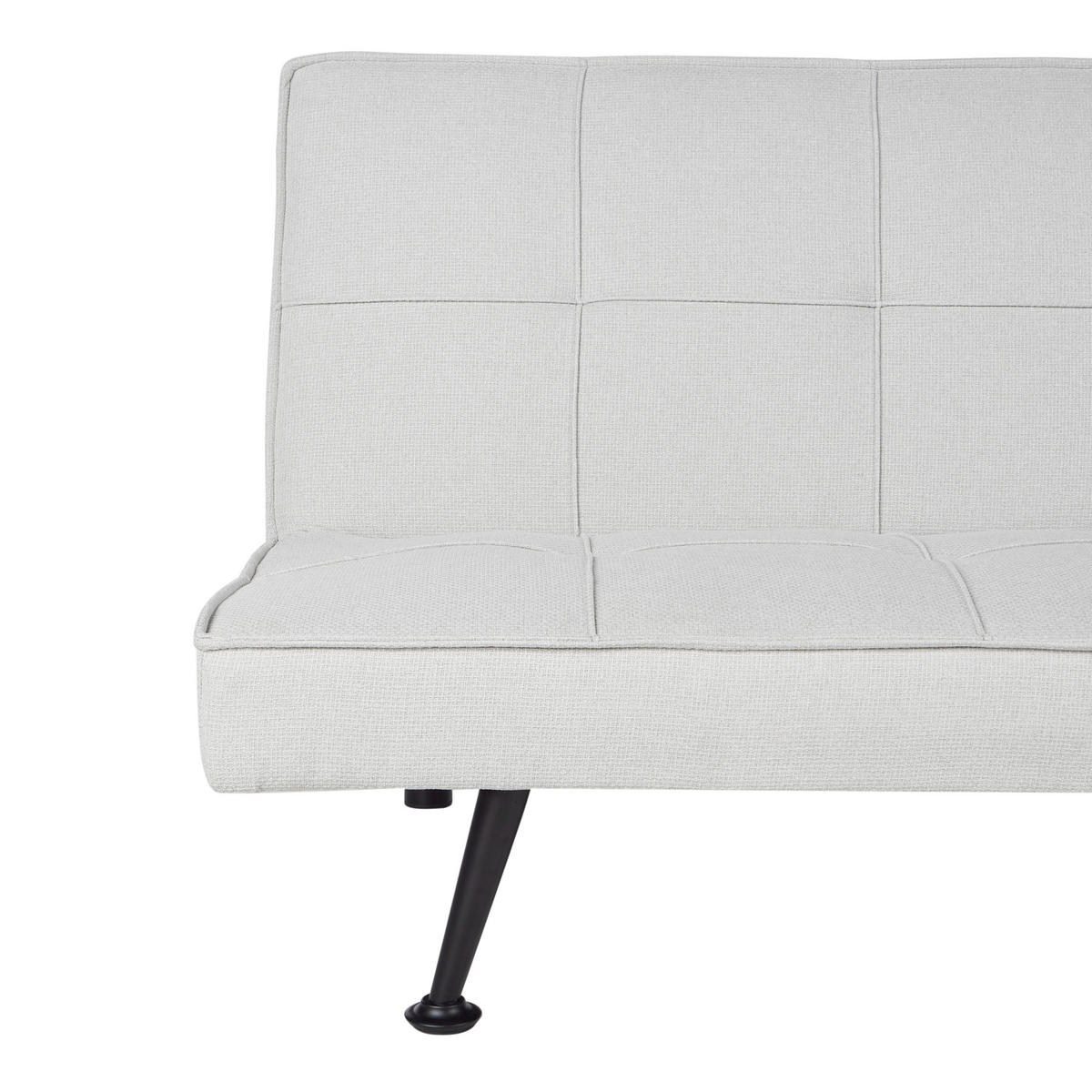 3-SITZER-SCHLAFSOFA hellgrau Hasle - Schwarz/Grau, Textil (168/77/88cm) - Beliani