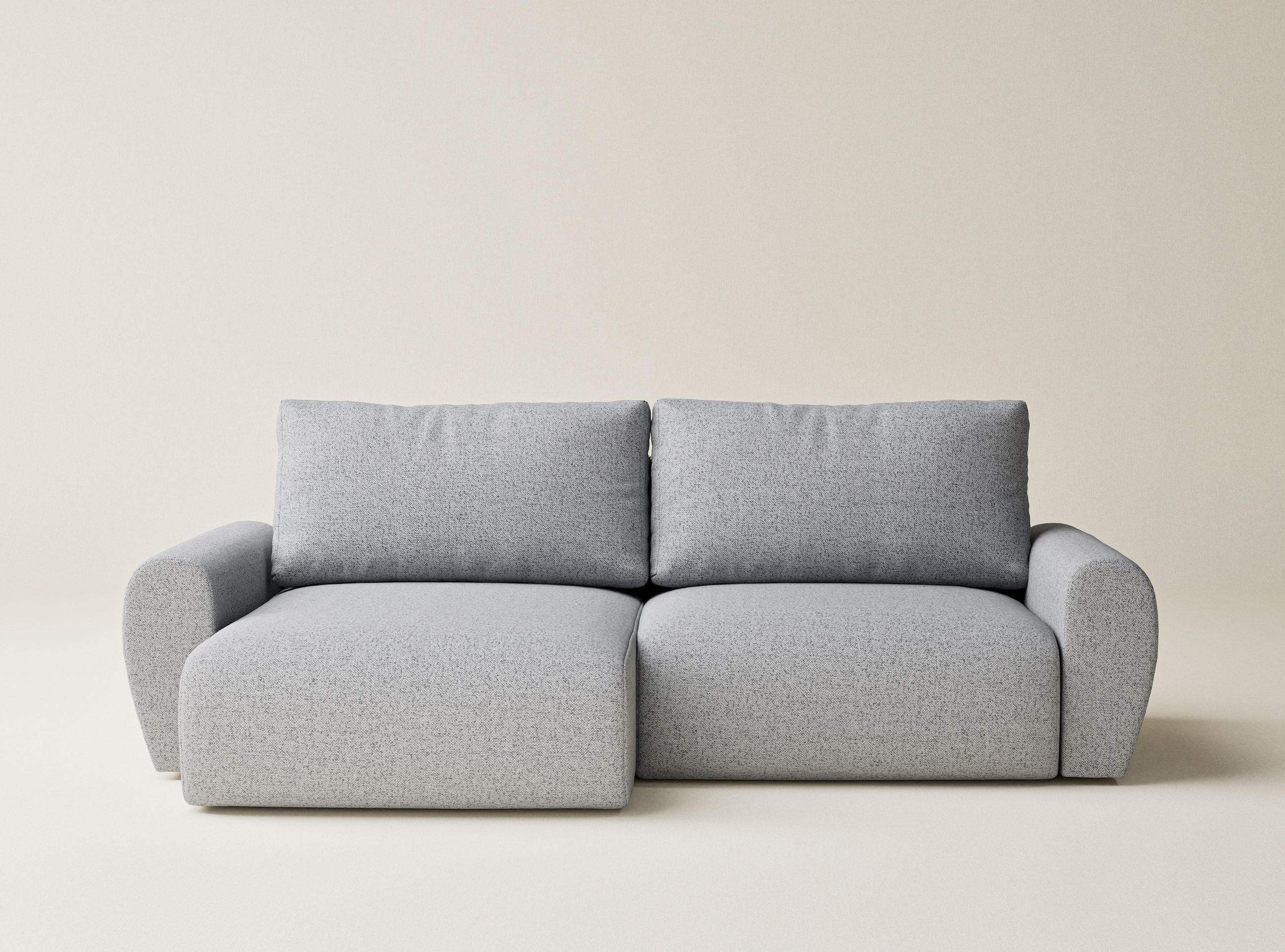 ECKSOFA MIT SCHLAFFUNKTION Numba Hellgrau Webstoff - Hellgrau/Schwarz, Holz/Holzwerkstoff (253/153cm) - Maison de Reve