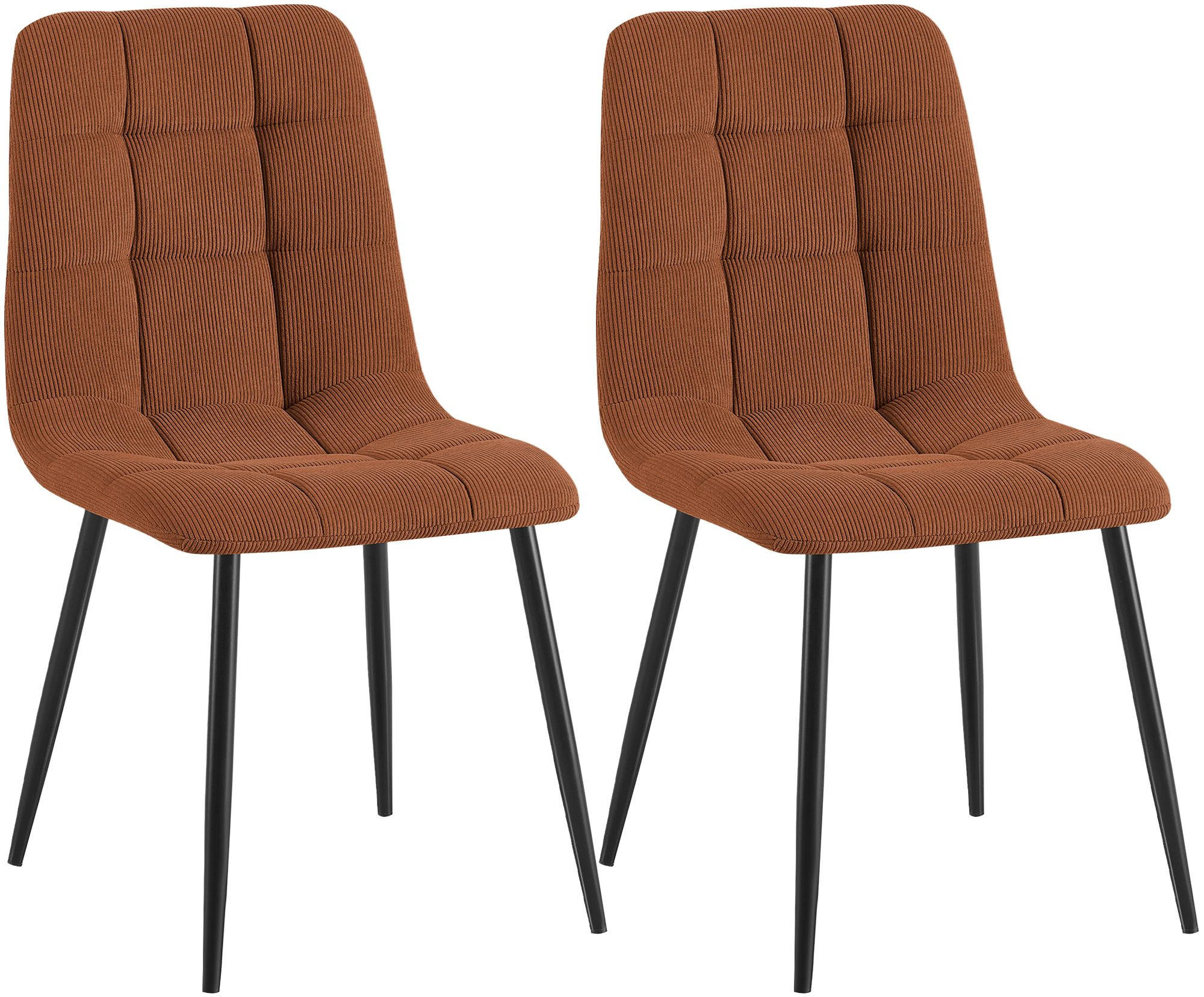 STUHL 2 Cord Orange - Schwarz/Orange, Textil/Metall (45/84/55cm) - CLP