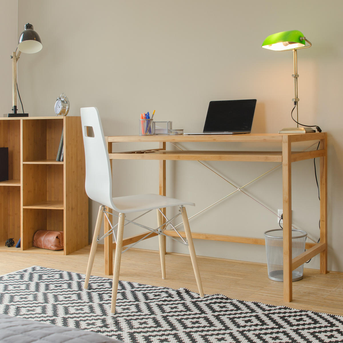 POČÍTAČOVÝ stôl - svetlohnedá, drevo (55.5/106.5/76.5cm) - Relaxdays