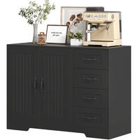 SIDEBOARD 105/40/76 cm aus Holzwerkstoff mit 4 Schubladen und verstellbarem Einlegeboden Schwarz - Schwarz, Holz (105/76/40cm) - Modenvie