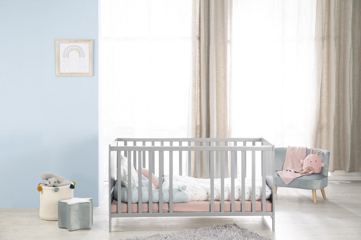 BABYBETT mit Umbauecken 70 x 140 cm - Taupe, Holzwerkstoff (70/140cm) - Roba