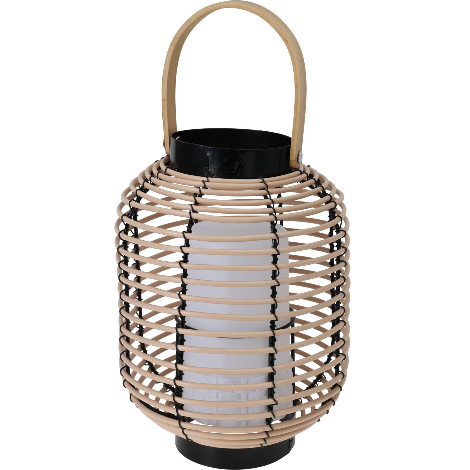 LATERNE Rattan - Beige, Kunststoff (18/24/18cm) - Home Styling Collection