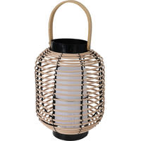 LATERNE Rattan - Beige, Kunststoff (18/18/24cm) - Home Styling Collection