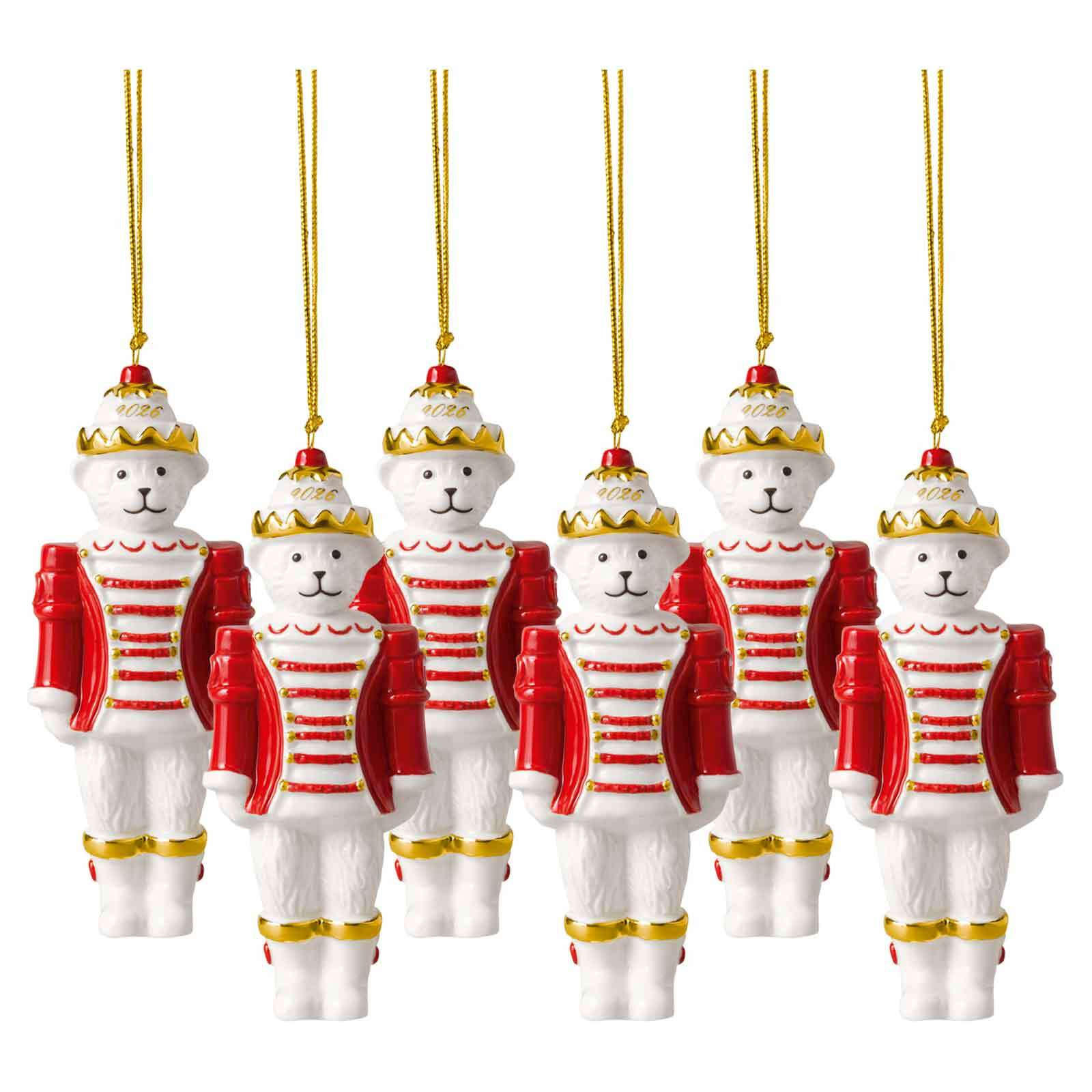 ORNAMENTE NUSSKNACKER 2026 Christmas Classics weiß-gold 2,8 x 4,8 x 11,4 cm 6er Set - Goldfarben/Weiß, Keramik (4.8/11.4/2.8cm) - Villeroy & Boch