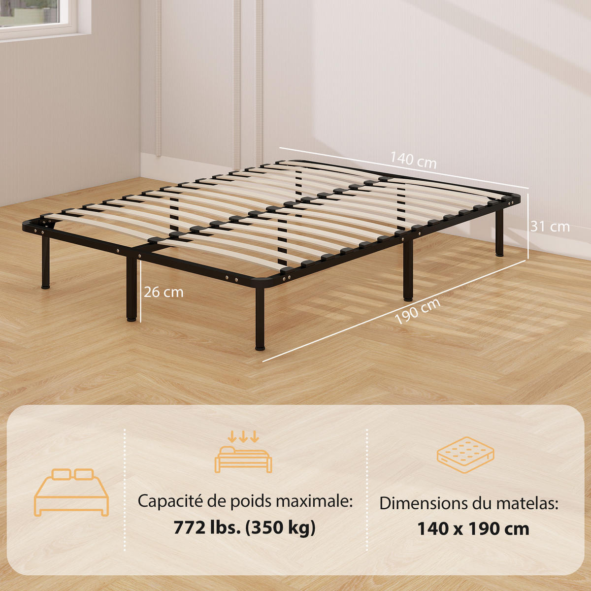 BETT 140x190 cm DE-14633 mit Stauraum, industriell Schwarz - Schwarz, Metall (140/190cm) - ComfortXL