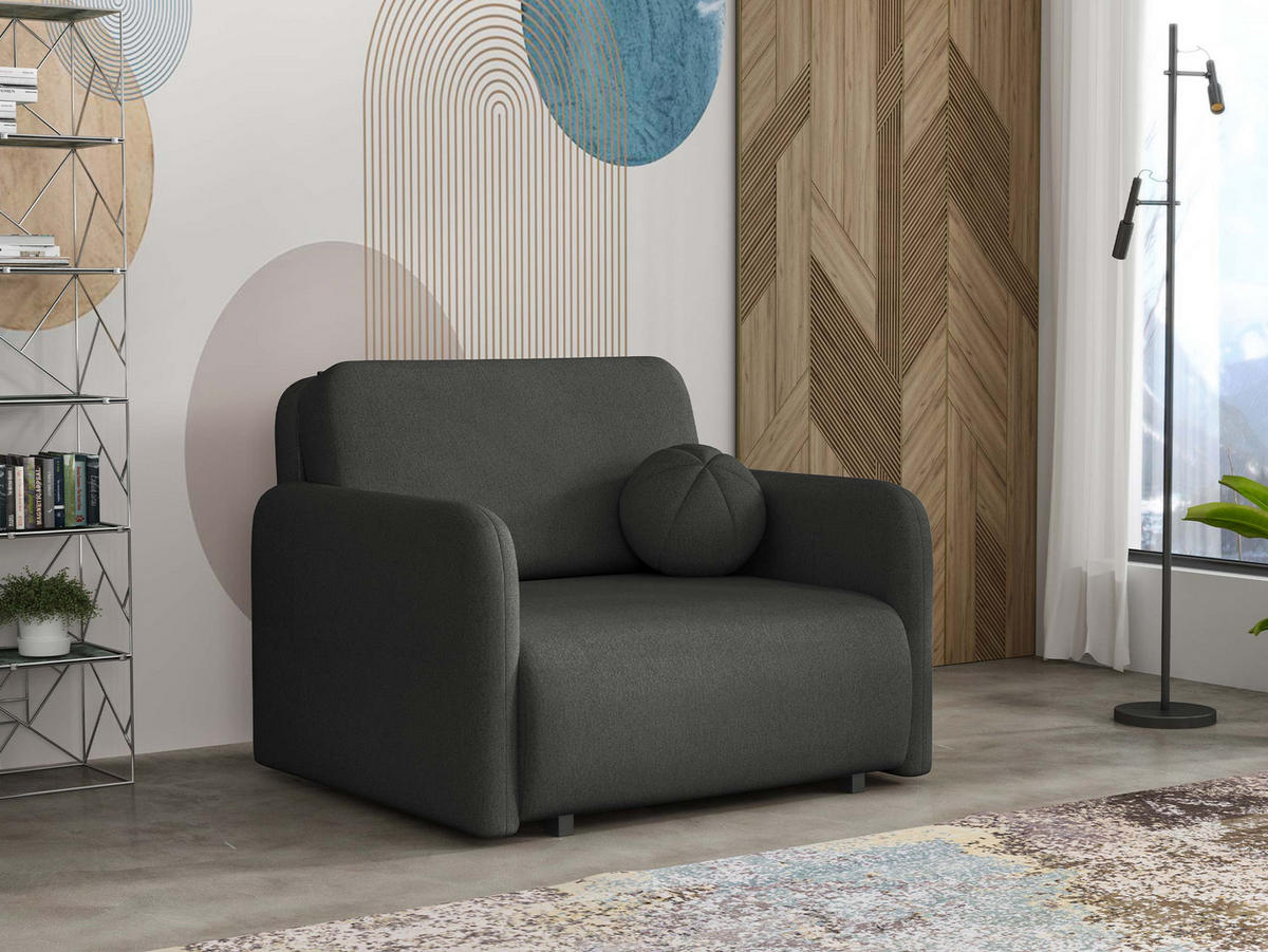 SCHLAFSOFA Viva Sun I - Schwarz, Holz/Textil (100/85/103cm) - MIRJAN24