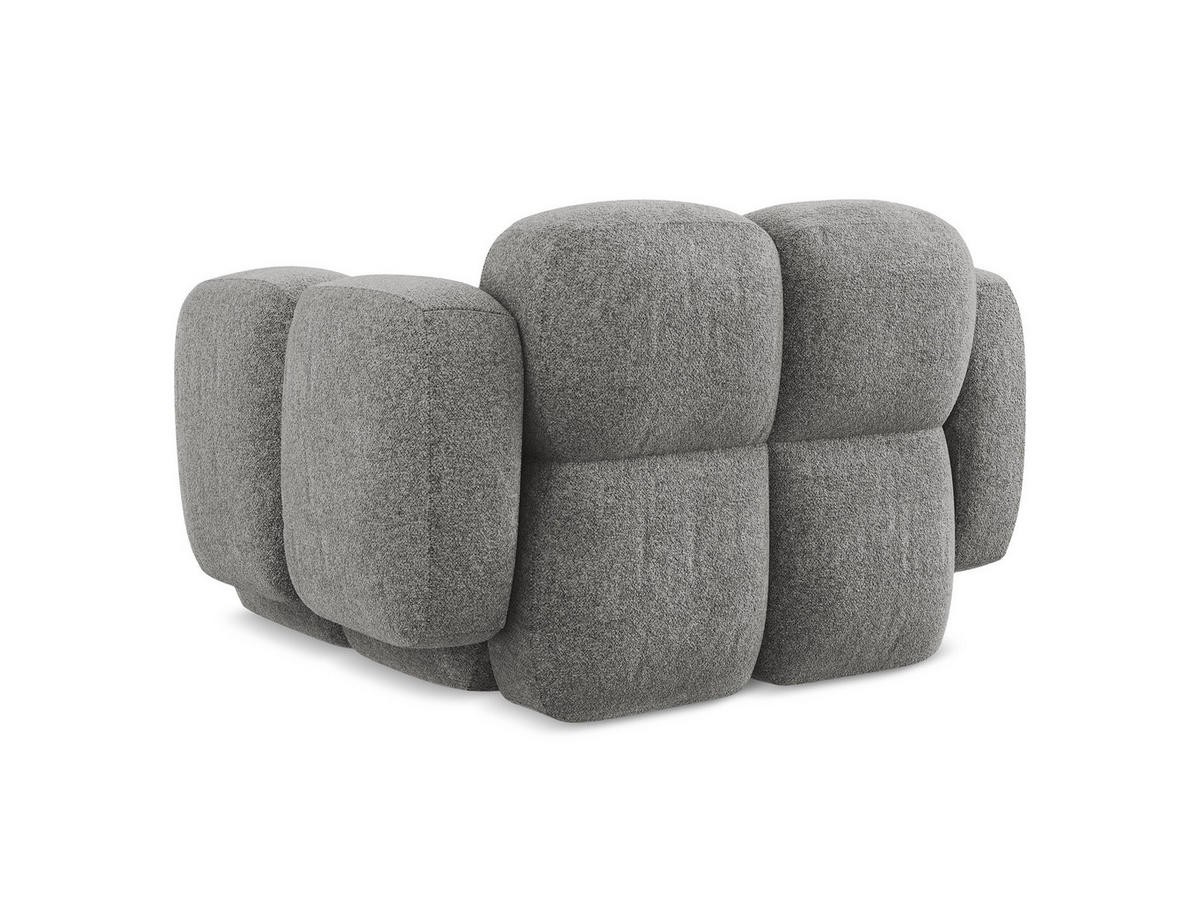 SESSEL Chenille Stoff Grau - Dunkelgrau/Schwarz, Holzwerkstoff/Kunststoff (120/72/115cm) - Makamii