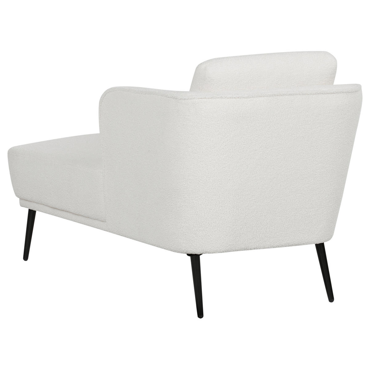 ČALOUNĚNÉ LEHÁTKO CHAISE LONGUE LEVOSTRANNÉ Bouclé Krémově bílé Artheze - bílá/černá, textil (148/70/64cm) - Beliani