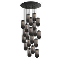 GALERIELEUCHTE Velo 20-flammig Rauch Ø 18cm - Anthrazit/Schwarz, Glas (18/18/33cm) - s.luce