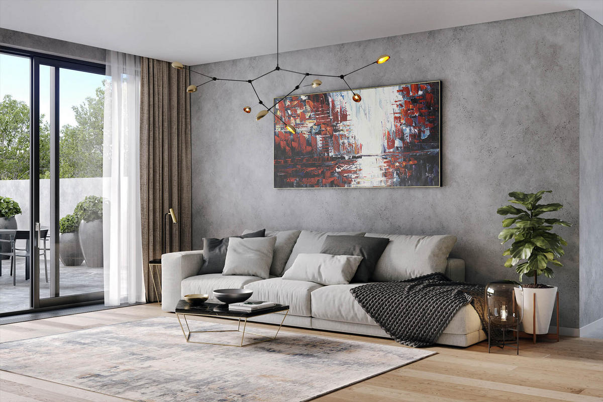 ÖLGEMÄLDE XXL Rot 200/100 cm - Rot/Weiß, Holz/Textil (6.68/100cm) - KUNSTLOFT