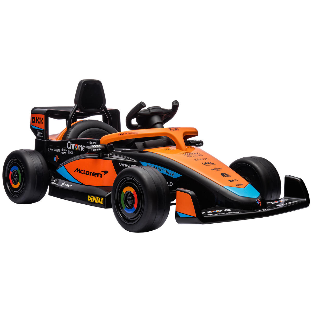 ELEKTROAUTO, Kunststoff, Orange, 115L x 67B x 50H cm - Orange, Kunststoff (115/67/50cm) - AIYAPLAY