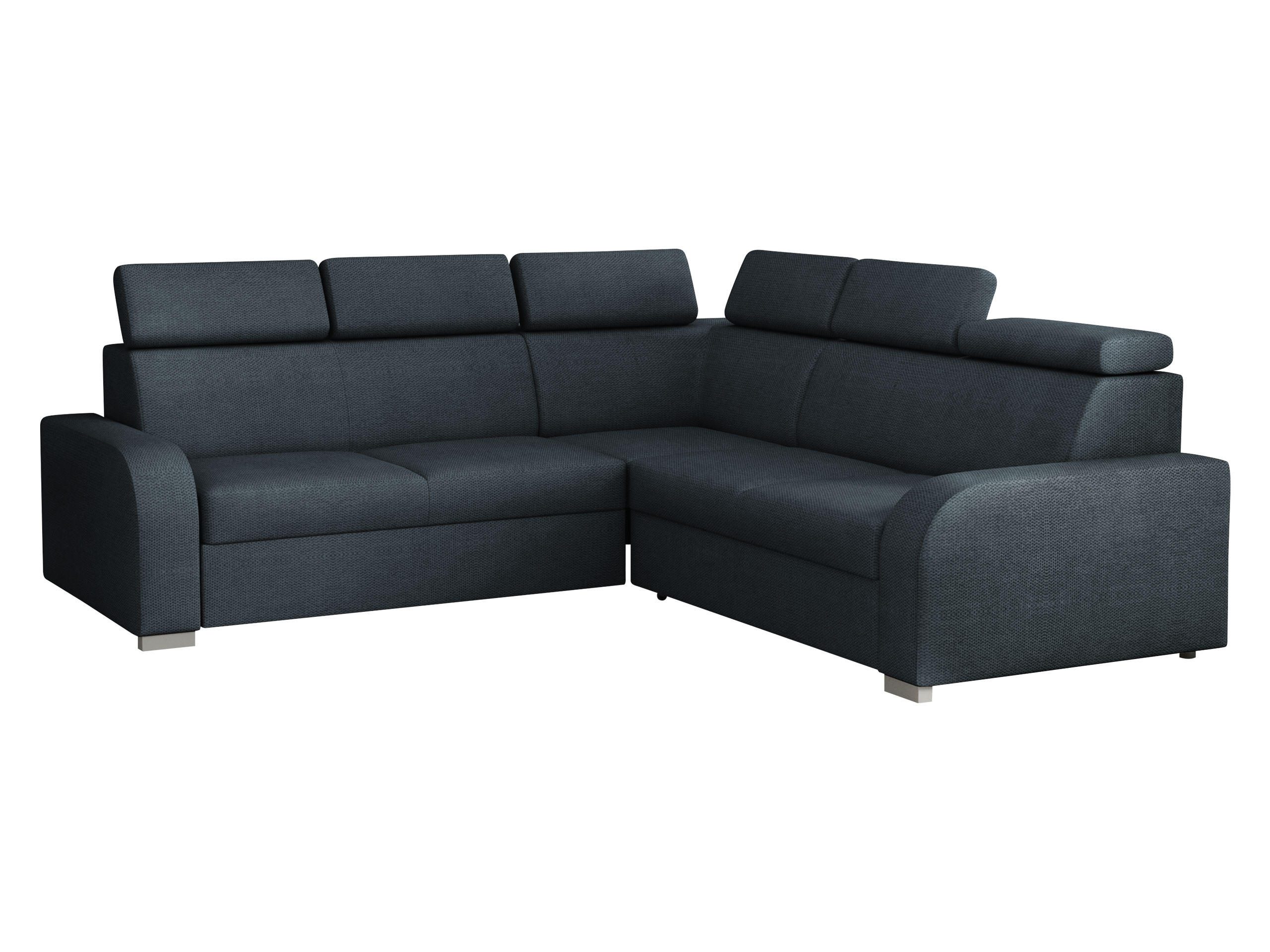 ECKSOFA Oslo 2rR2p - Silberfarben/Dunkelblau, Holz/Kunststoff (250/250cm) - MIRJAN24