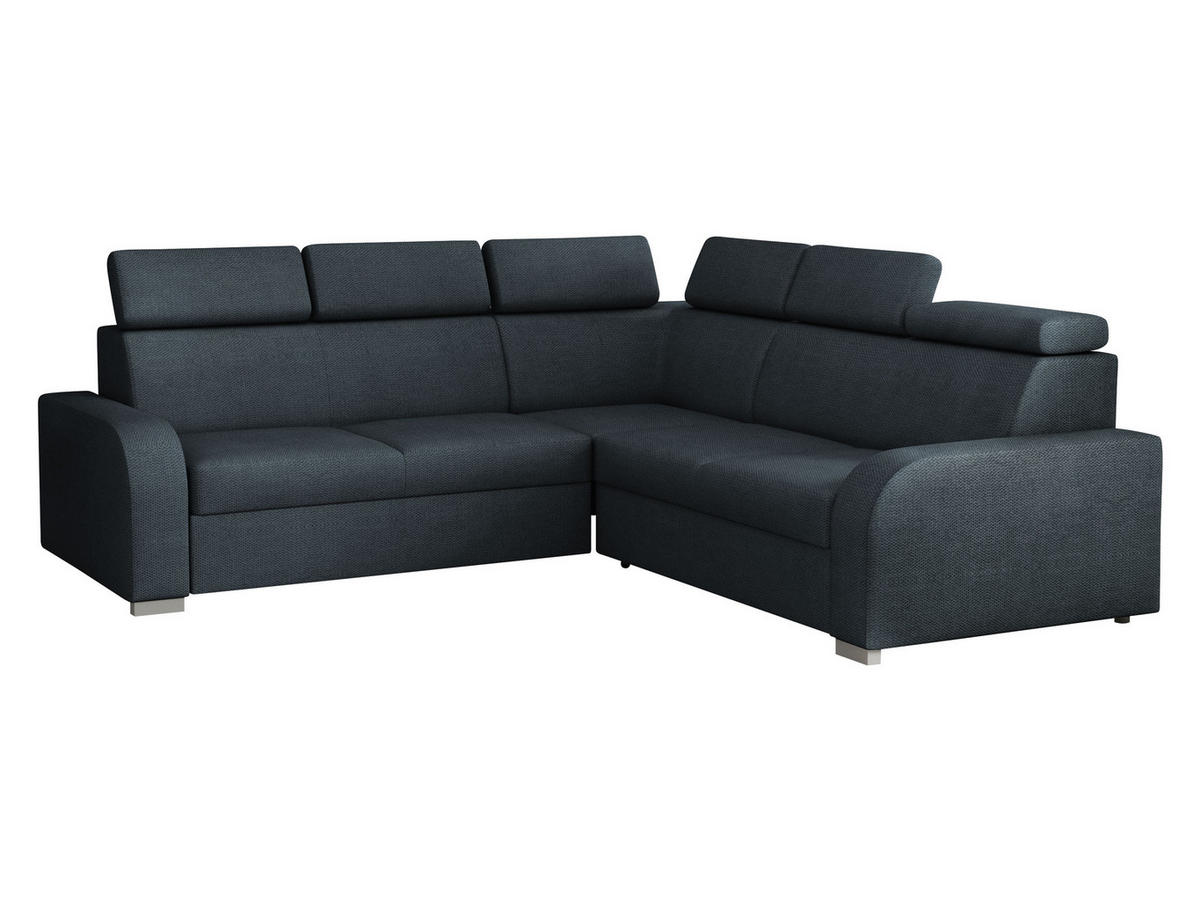 ECKSOFA Oslo 2rR2p - Silberfarben/Dunkelblau, Holz/Kunststoff (250/250cm) - MIRJAN24
