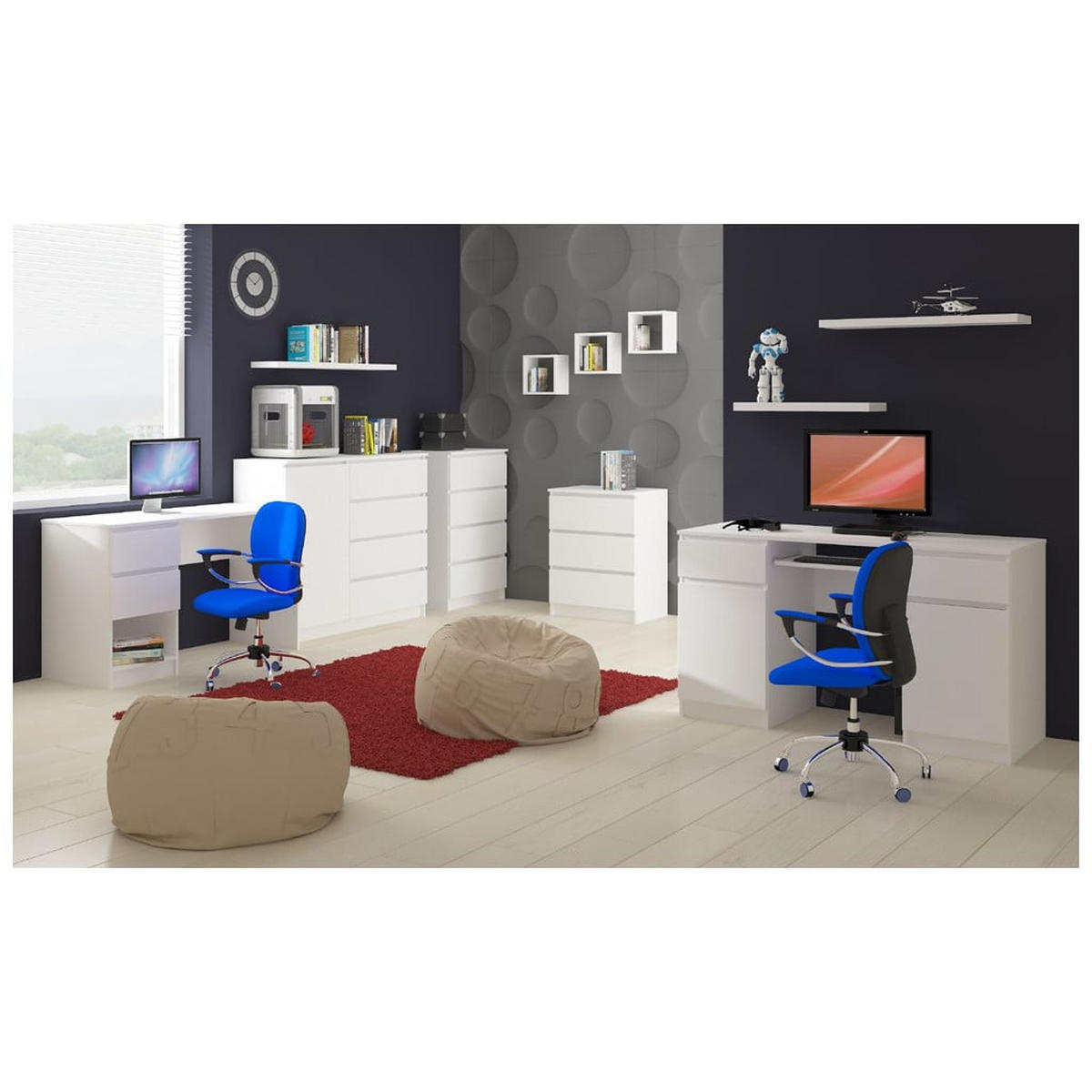 WANDREGAL Weiß 25/25/15 - Weiß, Holzwerkstoff (25/25/15cm) - RAUMHIRSCH FURNITURE