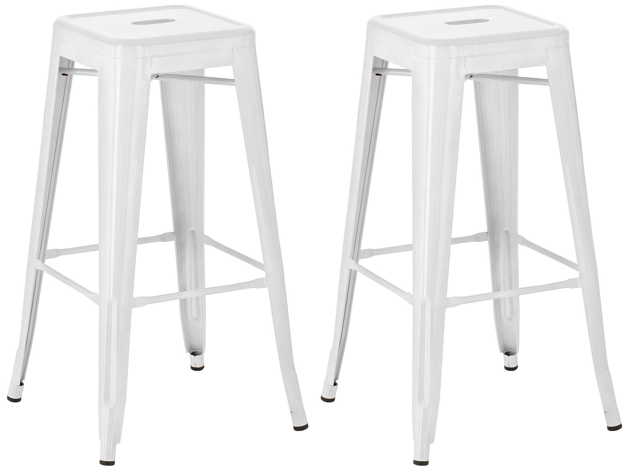 BARHOCKER 2er Set Metall weiß - Weiß, Metall (43/76/43cm) - CLP