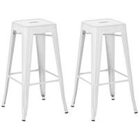 BARHOCKER 2er Set Metall weiß - Weiß, Metall (43/76/43cm) - CLP