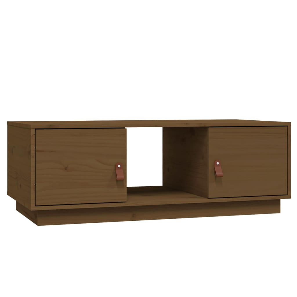 COUCHTISCH Honigbraun 100x50x35 cm Massivholz Kiefer - Braun, Holz (100/50/35cm) - furnicato