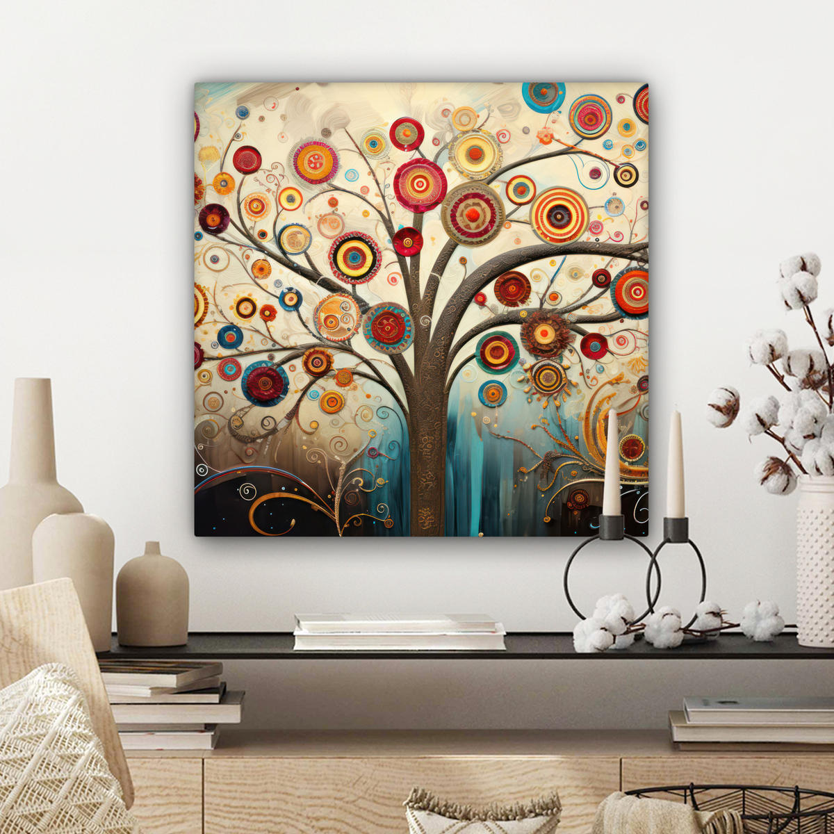 LEINWANDBILD Baum - Baum des Lebens - Farbe 50x50 cm - Braun, Textil (50/50cm) - MuchoWow