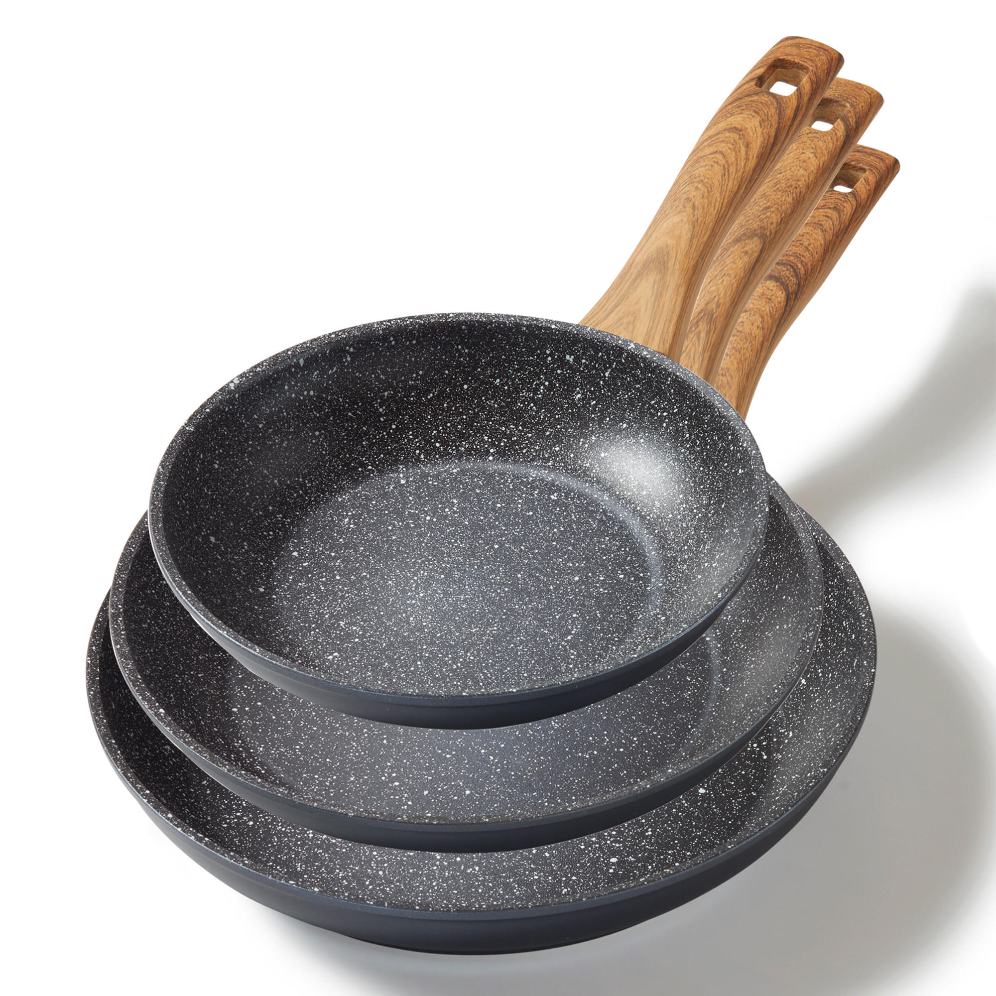 PFANNENSET 3 TEILIG - Braun/Grau, Metall - Stoneline