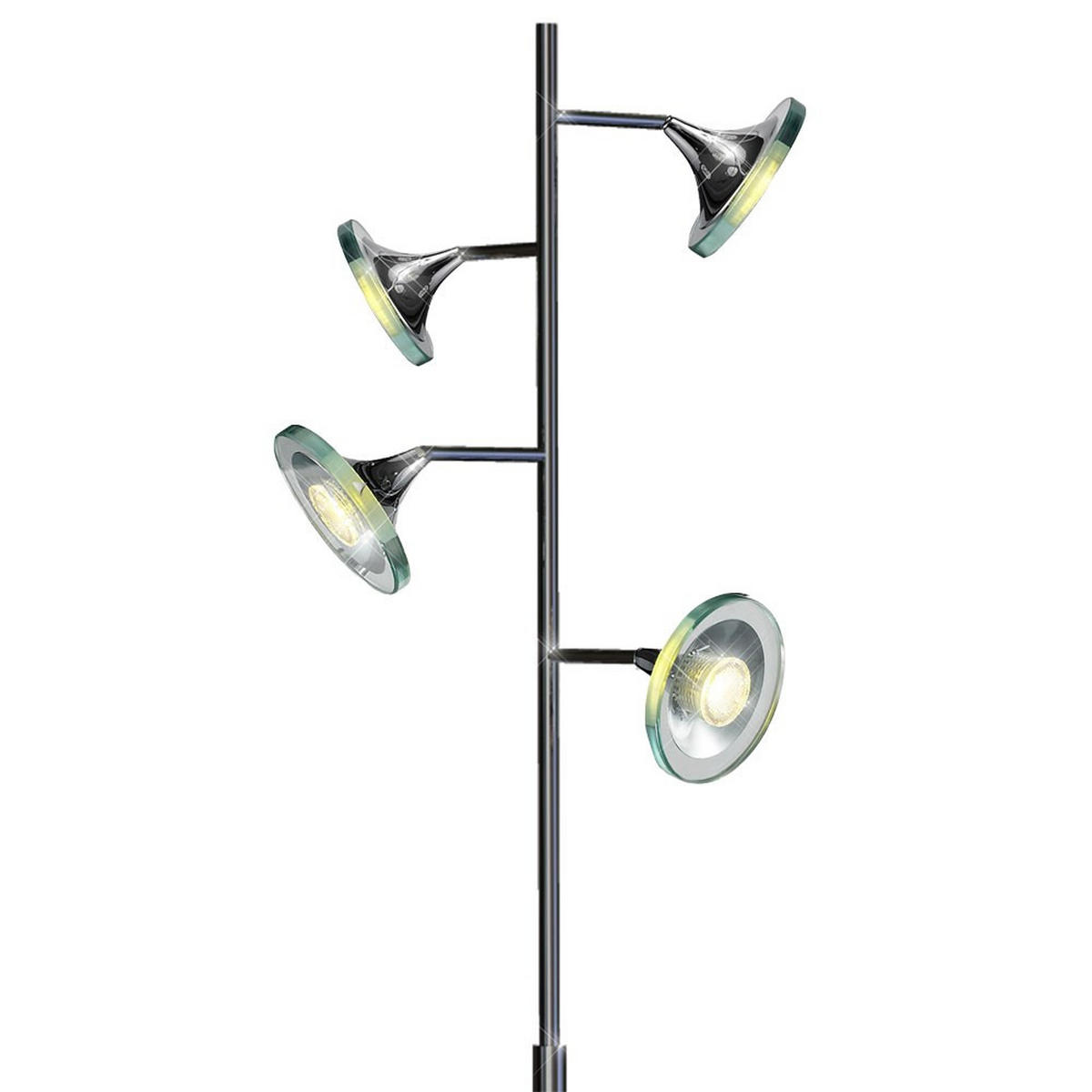 LED STEHLEUCHTE Chrom Silber - Silberfarben, Glas (9.5/9.5/175cm) - Esto