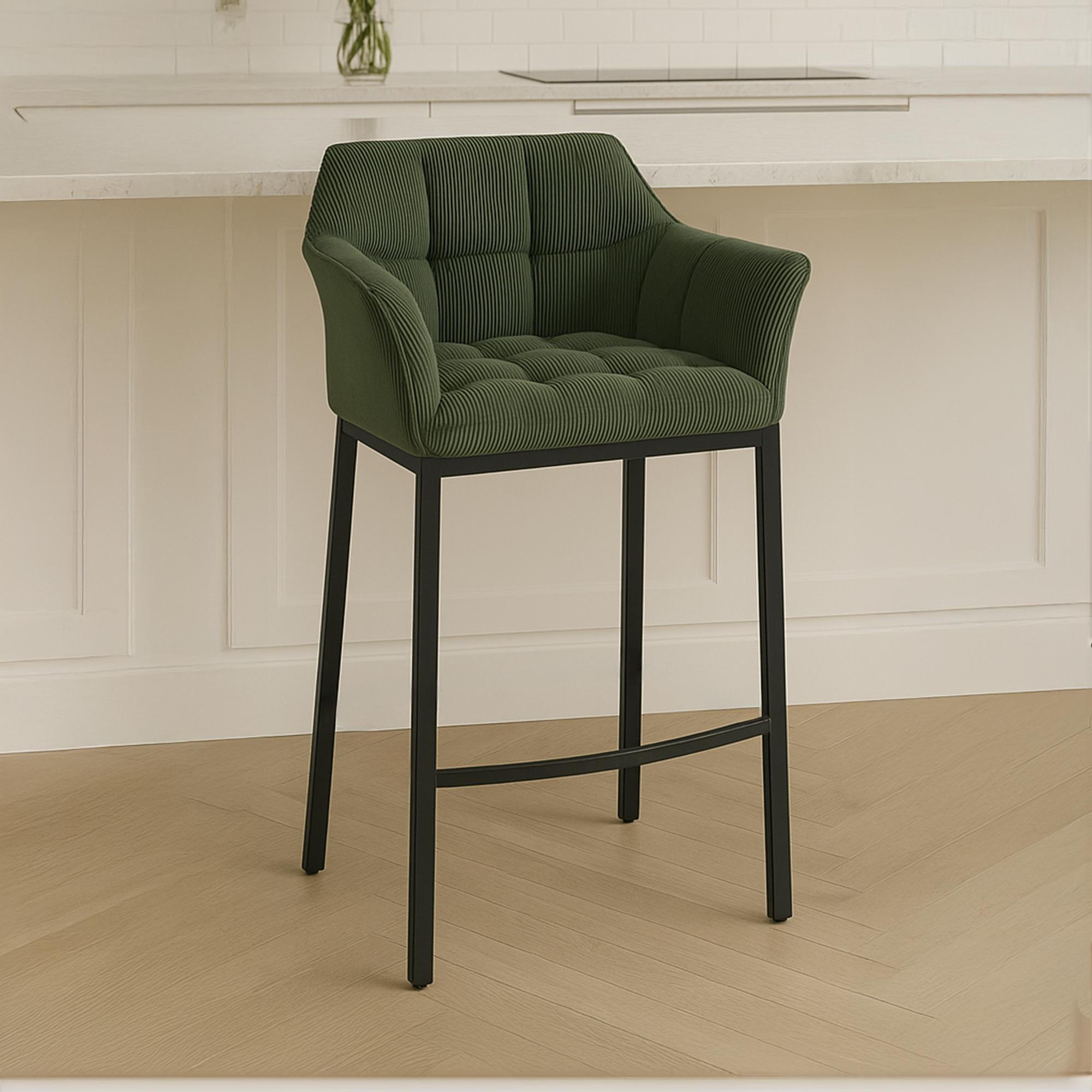 BARHOCKER Metall Grün - Schwarz/Grün, Metall (64/110/48cm) - CLP