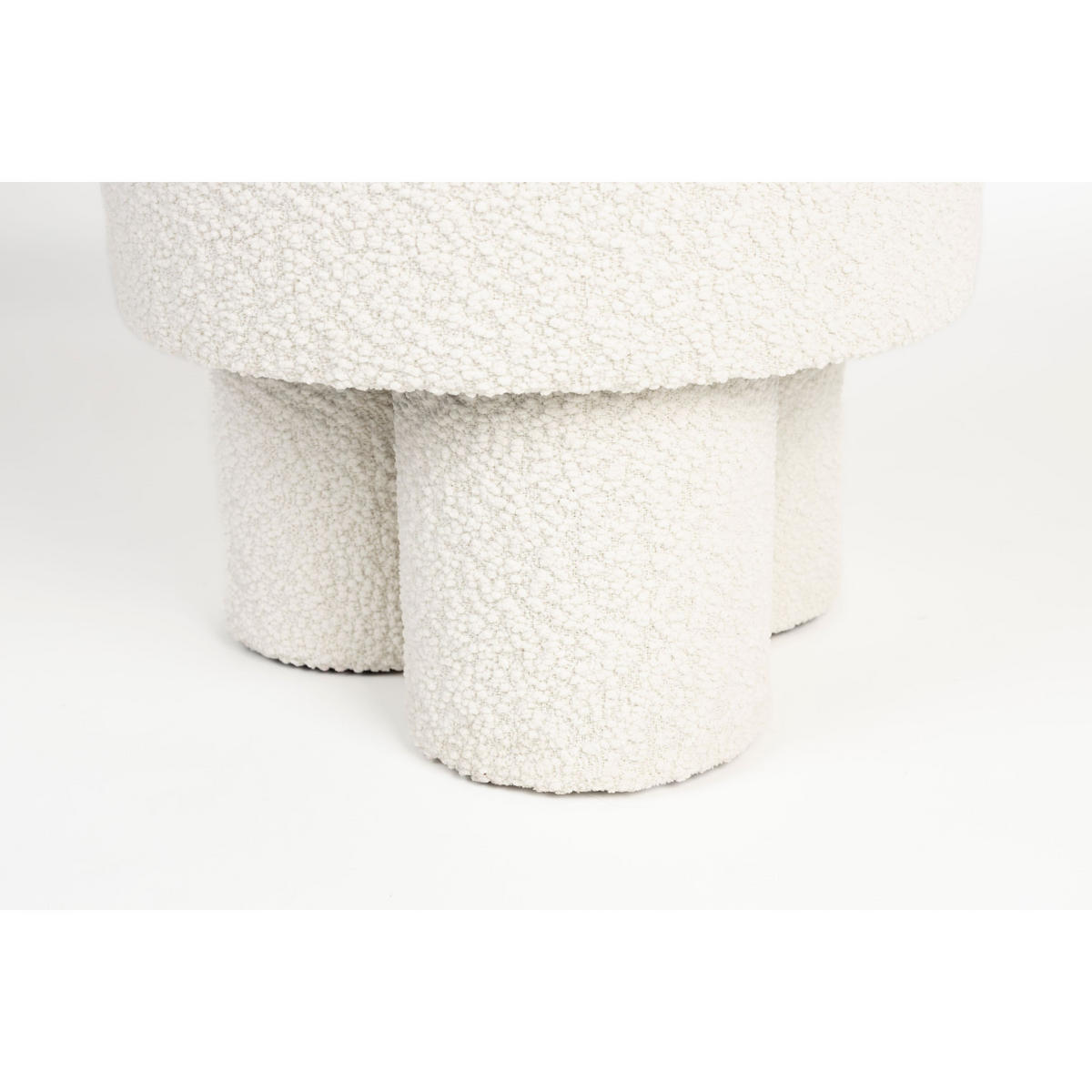SITZHOCKER Marcos Pouf/ Bouclé Weiß - Weiß, Textil (40/44/40cm) - Drawer