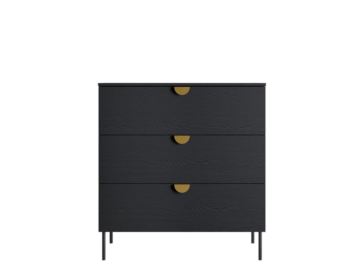 KOMMODE Graphitschwarz 100/107/40 - Graphitfarben, Holzwerkstoff (100/107/40cm) - RAUMHIRSCH FURNITURE