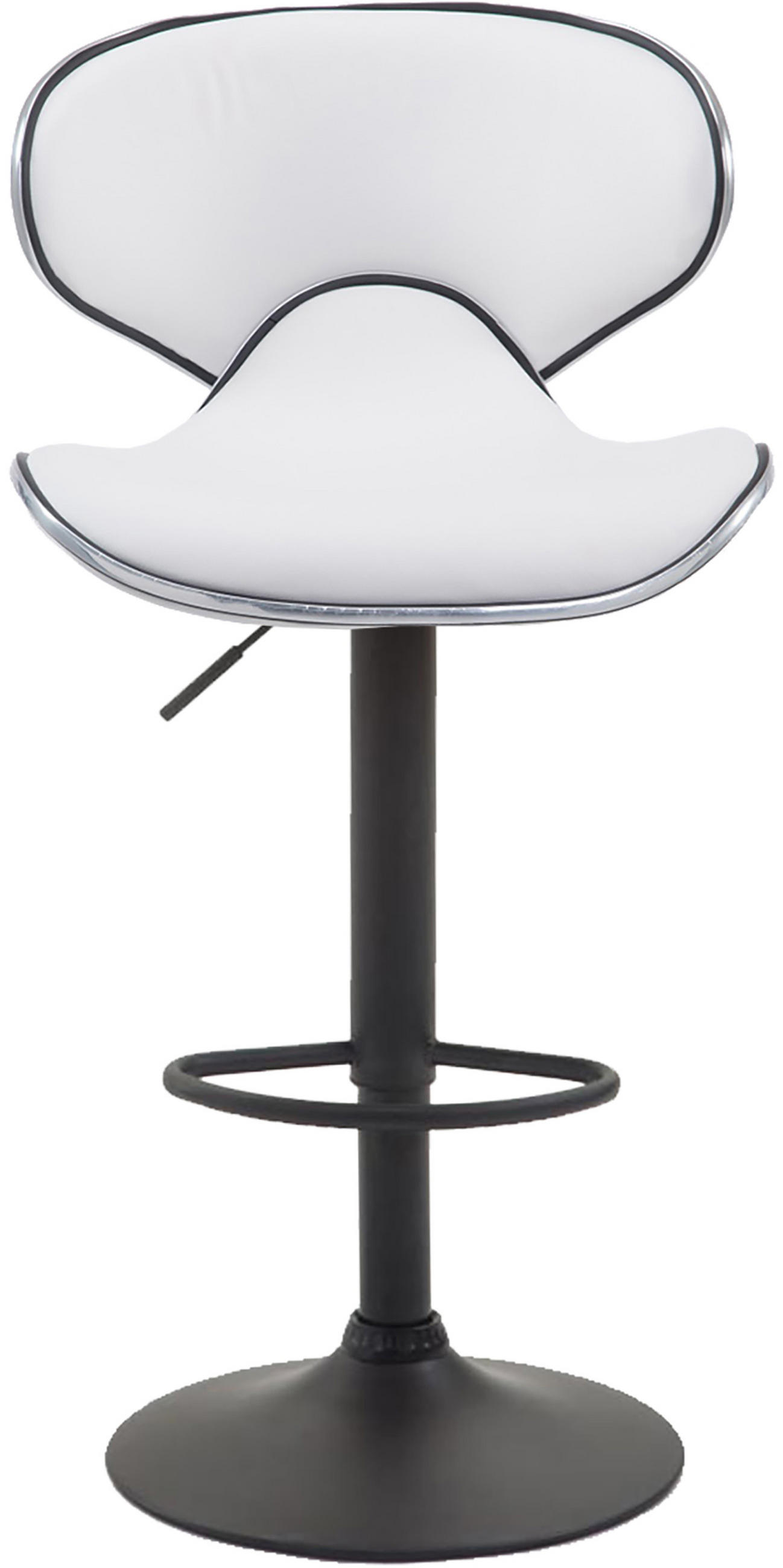 BARHOCKER 2er Set Las-Mallorcas Kunstleder schwarz weiß - Schwarz/Weiß, Kunststoff/Metall (46/108/49cm) - TPFLiving
