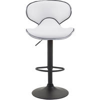 BARHOCKER 2er Set Las-Mallorcas Kunstleder schwarz weiß - Schwarz/Weiß, Kunststoff/Metall (46/108/49cm) - TPFLiving